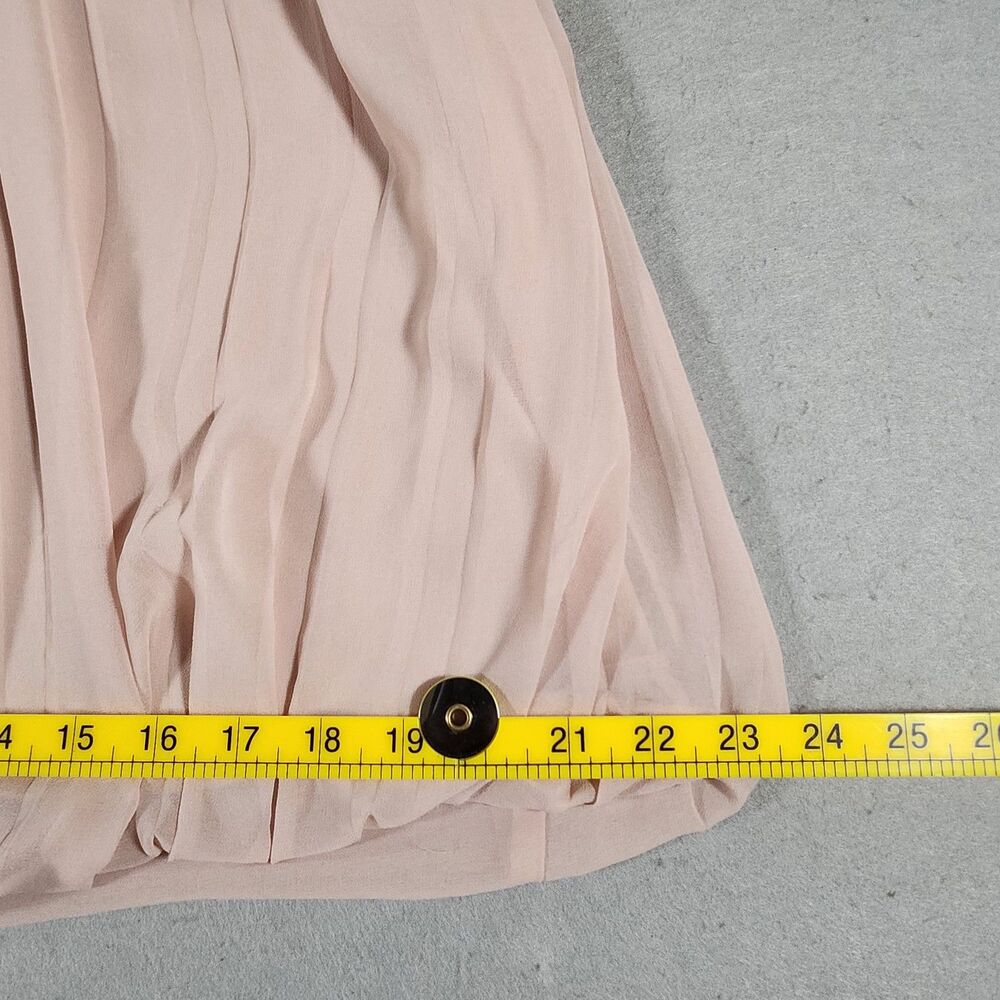Calvin Klein Pink Sleeveless Pleated Chiffon Blouse with Bubble Hem Size XL - Picture 5 of 9